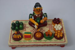 Channapatna Hand-Painted Seemantham Set – Authentic Artisan Artwork