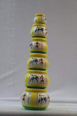 Channapatna Craft Pot Set – Handmade & Hand-Painted Wooden Decor Items