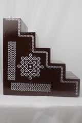 Traditional Hand Painted Wooden Pooja Steps – Artisan Made