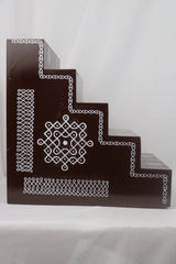 Traditional Hand Painted Wooden Pooja Steps – Artisan Made SRI_SURYADAYA_CHENNAPATNAM