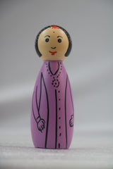 Elegant Women Peg Doll – Safe Non-Toxic Paint Finish