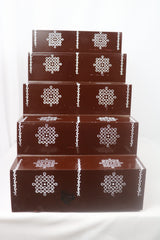 Traditional Hand Painted Wooden Pooja Steps – Artisan Made