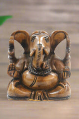 Hand-Carved Wooden Lord Ganesha Idol – Traditional Home Decor