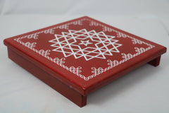 Channapatna Wooden Pooja Stand – Handcrafted & Hand-Painted Design SRI_SURYADAYA_CHENNAPATNAM