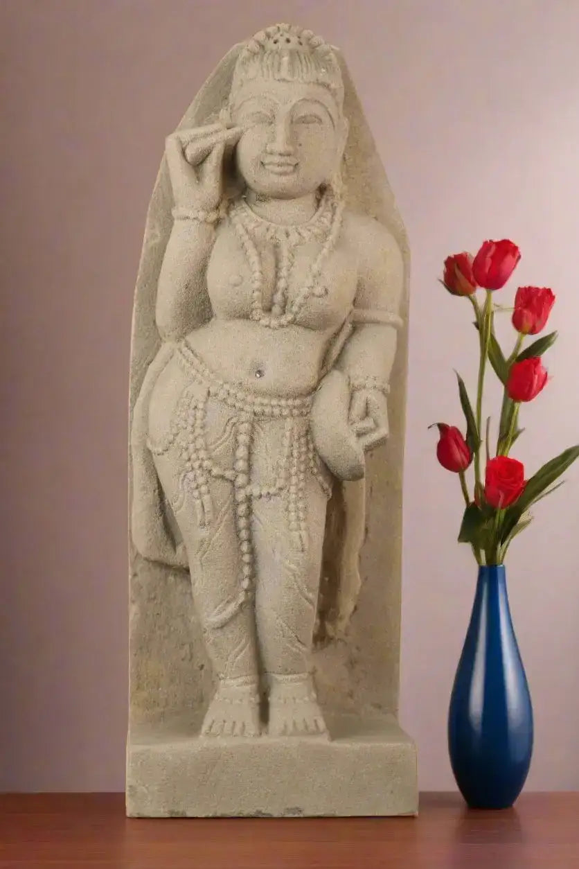 Divine Ornamentation - Apsara in the Act of Shringar Sand Stone