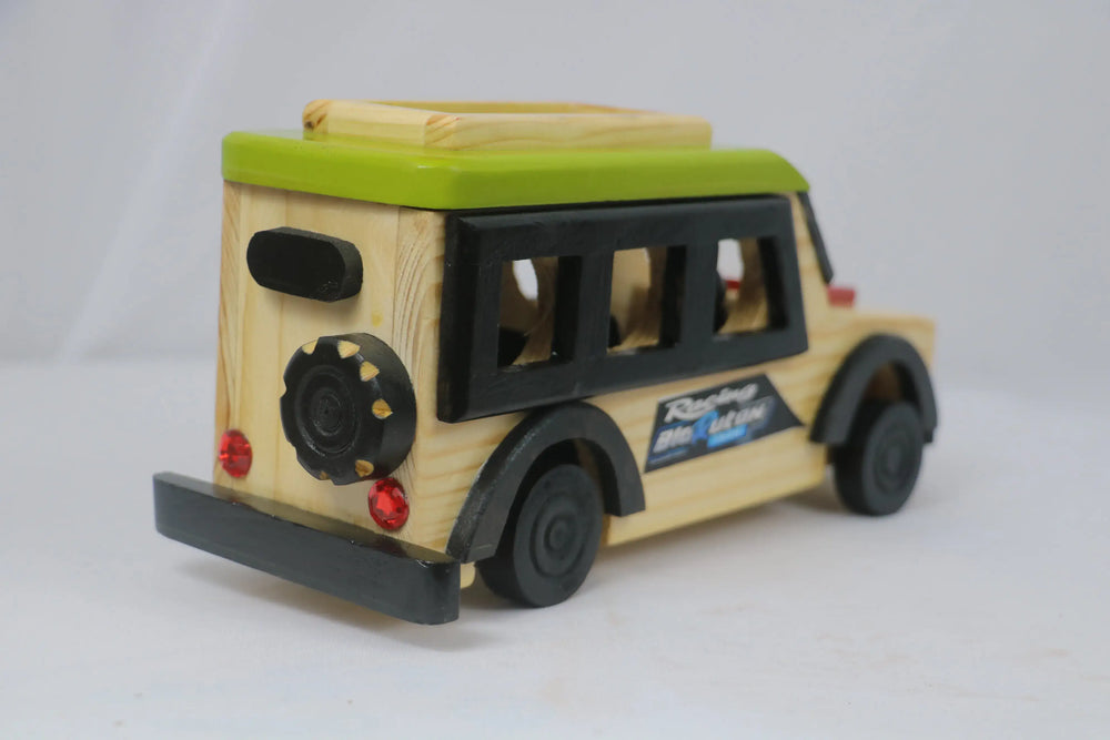 Channapatna Wooden SUV Car – Vibrant Multi-Colour Handmade Toy SRI_SURYADAYA_CHENNAPATNAM