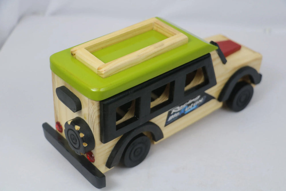 Channapatna Wooden SUV Car – Vibrant Multi-Colour Handmade Toy SRI_SURYADAYA_CHENNAPATNAM