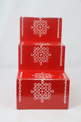 Wooden Pooja Steps – Handcrafted & Hand-Painted for Rituals SRI_SURYADAYA_CHENNAPATNAM