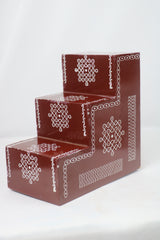 Wooden Pooja Steps – Handcrafted & Hand-Painted for Rituals