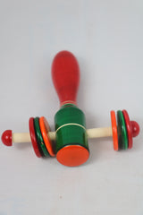 Channapatna Wooden Plate Rattle – Colorful Sound Toy for Kids