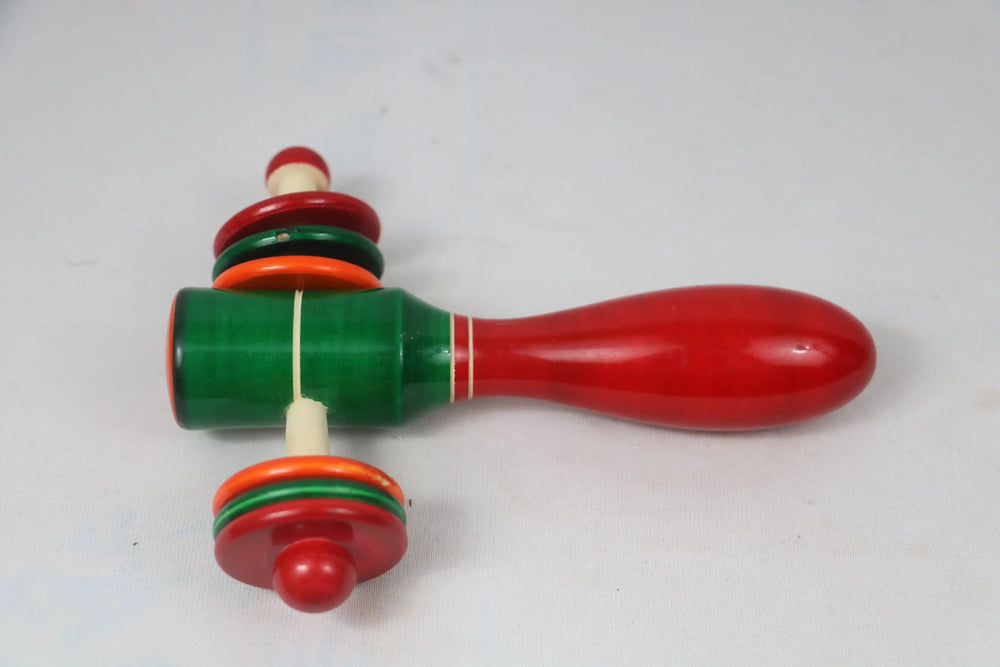 Channapatna Wooden Plate Rattle – Colorful Sound Toy for Kids SRI_SURYADAYA_CHENNAPATNAM