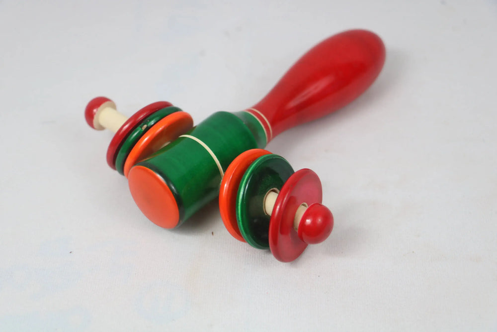 Channapatna Wooden Plate Rattle – Colorful Sound Toy for Kids SRI_SURYADAYA_CHENNAPATNAM