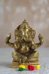 Divine Brass Ganesha Idol – Remover of Obstacles