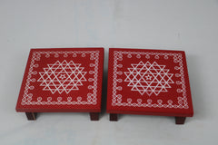 Channapatna Wooden Pooja Stand – Handcrafted & Hand-Painted Design