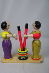 Channapatna Wooden Dhankutni – Handcrafted & Hand-Painted Decor