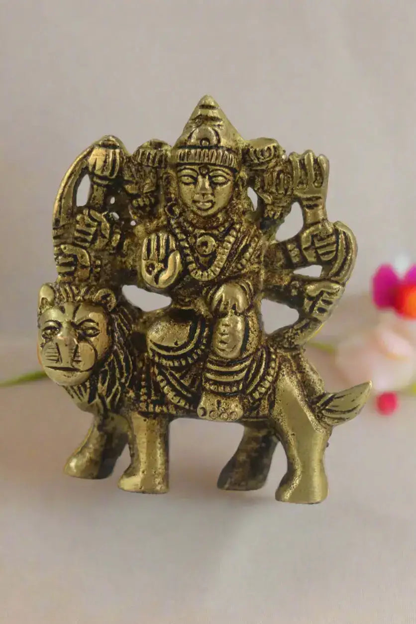 Handcrafted Brass Durga Maa Idol – Symbol of Strength and Courage Brass Ware