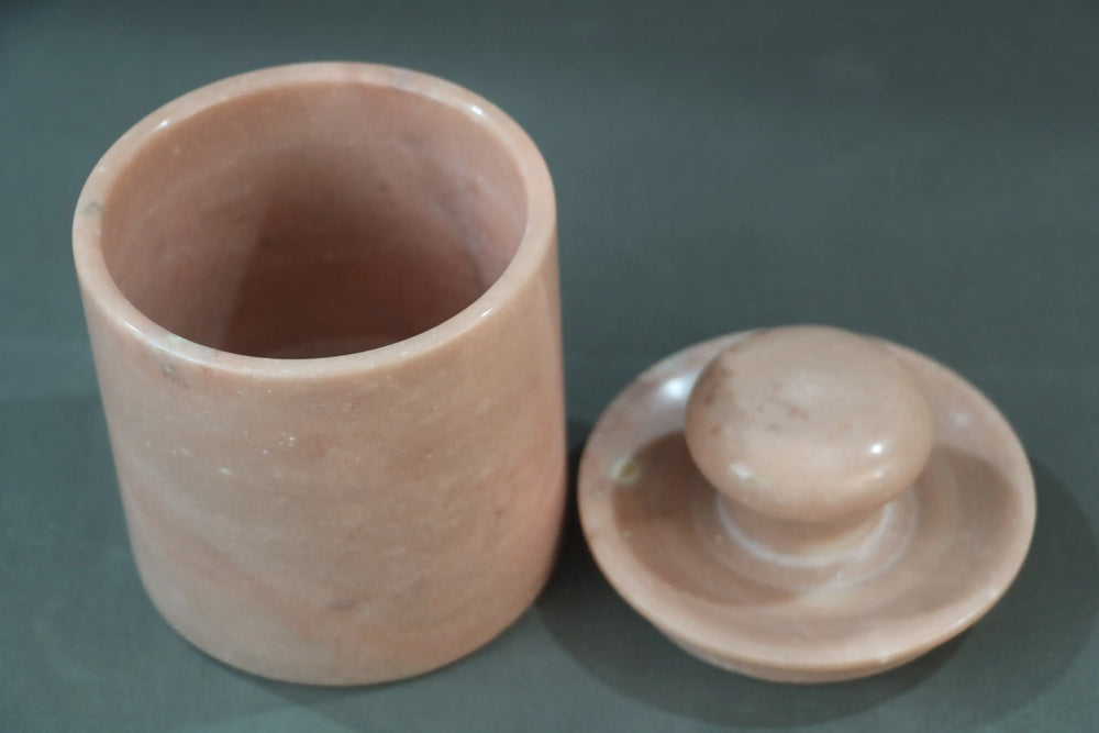 Handcrafted Marble Container – Stylish Storage Jar Marble Soft Stone