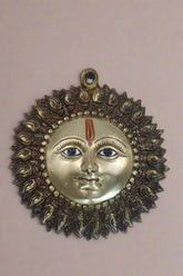 Elegant Brass Sun God (Surya) Wall Decor Piece