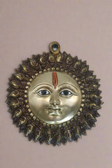 Elegant Brass Sun God (Surya) Wall Decor Piece