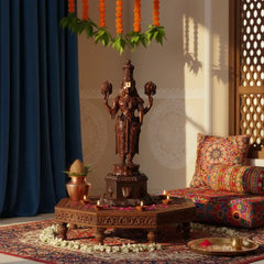 Devotional Rosewood Balaji Sculpture – Symbol of Protection & Prosperity Wooden Sculpture