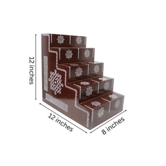 Traditional Hand Painted Wooden Pooja Steps – Artisan Made