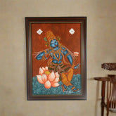 Padma Krishna – The Lotus-Seated Divine in Mural Form Paintings