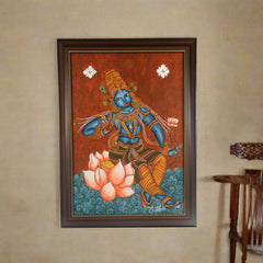 Padma Krishna – The Lotus-Seated Divine in Mural Form