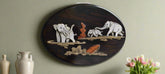 Nature’s Bond - Elephant Family in Oval Rosewood Inlay