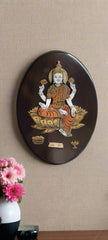 Goddess Lakshmi in Rosewood Inlay – Oval Devotional Frame