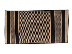 Handcrafted Korai Grass Mat (Madur), Black and Natural Weave