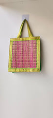 Handcrafted Korai Grass Tote Bag with Decorative Trim