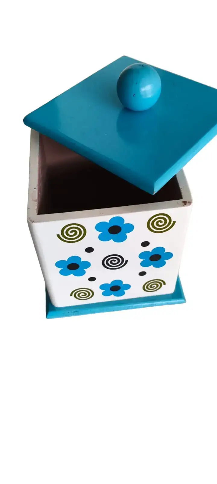 Channapatna Wooden Floral Jar – Elegant Handmade Wooden Box Wooden Lacquerware&toys