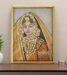 Rajasthani Golden Princess Marbel Painting Paintings