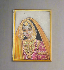 Rajasthani Golden Princess Marbel Painting