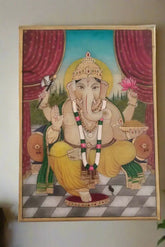 Divine Presence - Lord Ganesha on Marble Paintings