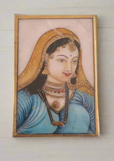 Rajasthan Mughal Queen Marbel Painting Paintings