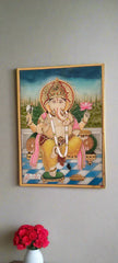 Lord Ganesha Marble Rajasthani Painting