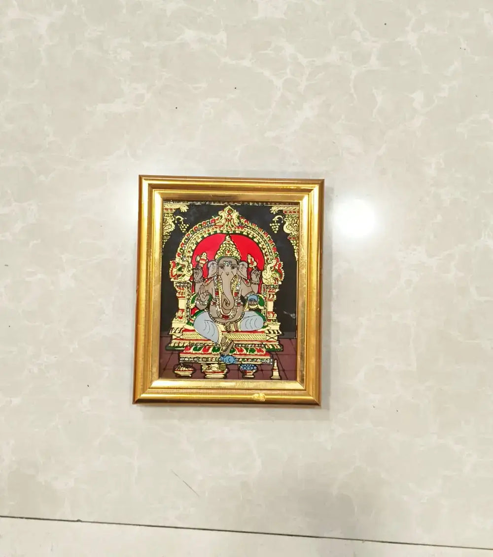 Golden Grace - Lord Ganesha of Tanjavur Paintings