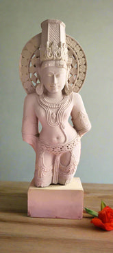 Ancient Indian Sandstone Sculpture of a Divine Being (Deva/Gandharva)