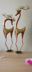 Iron Metal Deer Couple Hand Painted Iron Decorative