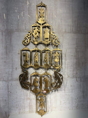 Grand Brass Multi-Tiered Deity Wall Hanging - Hindu Pantheon Decor Brass Ware