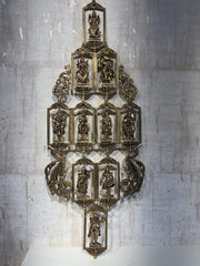Grand Brass Multi-Tiered Deity Wall Hanging - Hindu Pantheon Decor Brass Ware