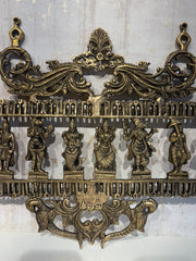 Ornate Brass Dashavatar Wall Hanging - Hindu Deity Procession Decor