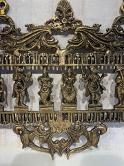 Ornate Brass Dashavatar Wall Hanging - Hindu Deity Procession Decor