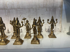 Pure Brass Dashavatara Idol Set 10 Statues) | Vishnu's Ten Avatars Murti Collection