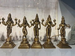 Pure Brass Dashavatara Idol Set 10 Statues) | Vishnu's Ten Avatars Murti Collection