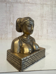Ancient Indian Bronze Bust of a Goddess