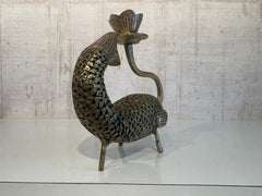 Artistic Brass Fish Oil Lamp (Diya) with Lotus Holder - Traditional Decor