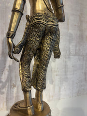 Elegant Brass Devi Lakshmi Statue - Divine Indian Goddess Sculpture