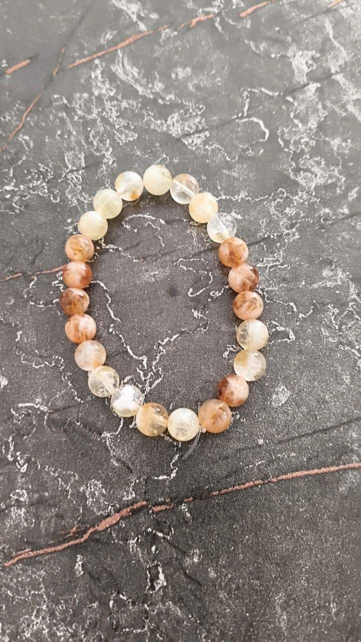 Natural Brown & Cream Crystal Stone Bracelet Accessories